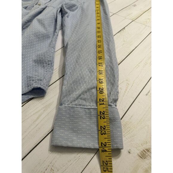 Banana Republic Light Blue Wht Design‎ Button Down Shirt Size L Long Sleeve - Picture 6 of 8